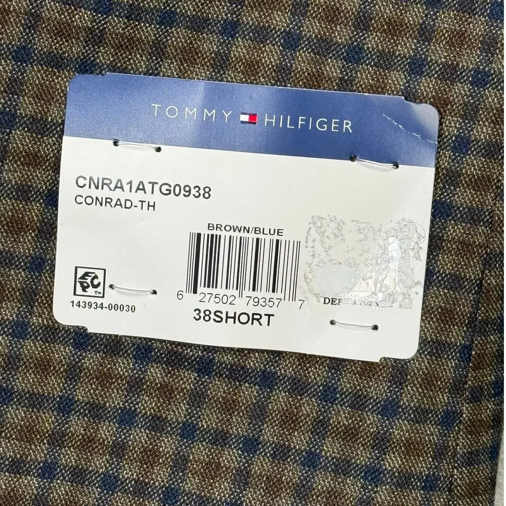 Tommy Hilfiger Men's Modern-Fit Check Sport Coat - Brown/Blue 38S $295